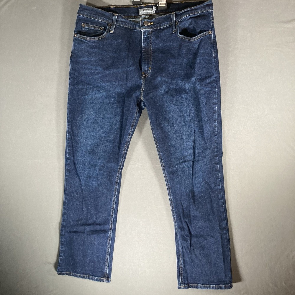 Members Mark Mens Jeans 38x30‎ Dark Wash Straight Fit Denim Classic